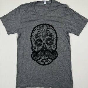 Sugar skull grey woman’s tee shirt